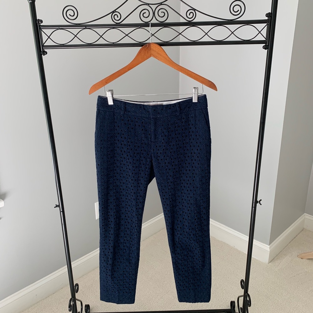 Banana Republic eyelet pants in navy